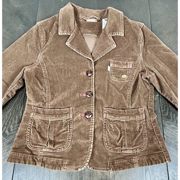Levi’s Juniors Girls Brown Button Up Corduroy Jacket Blazer Size Large - Picture 2 of 13